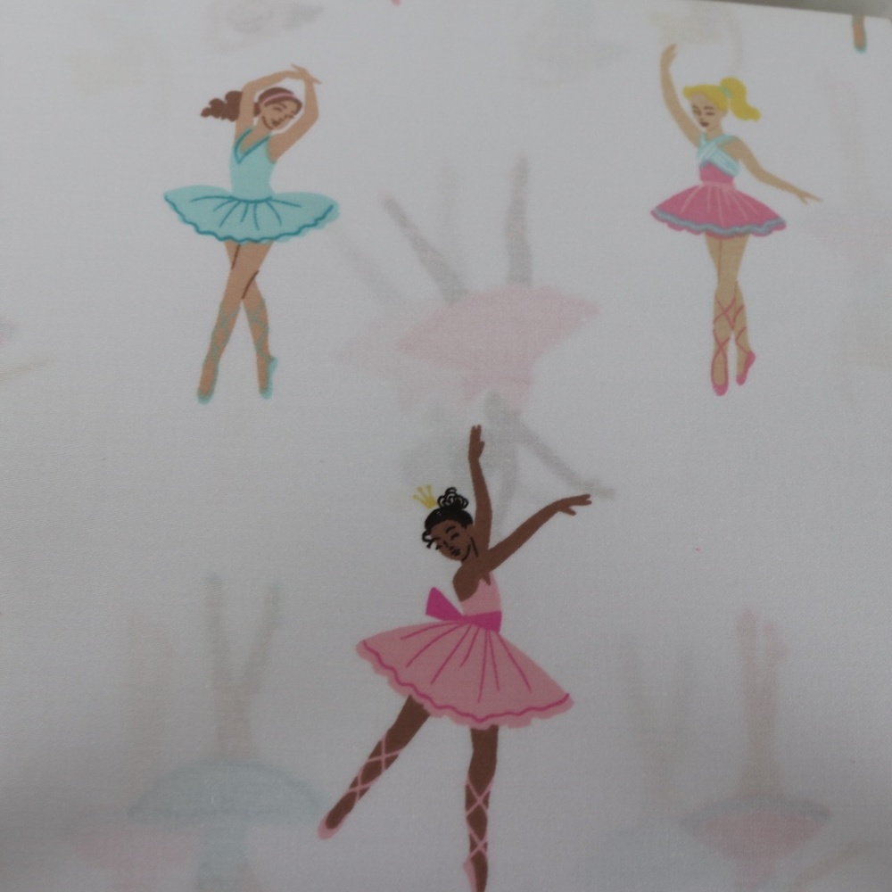 NICOLE MILLER HOME KIDS BALLERINA FULL SHEET SET - PINK/GREEN/WHITE - 4PC - Picture 4 of 7